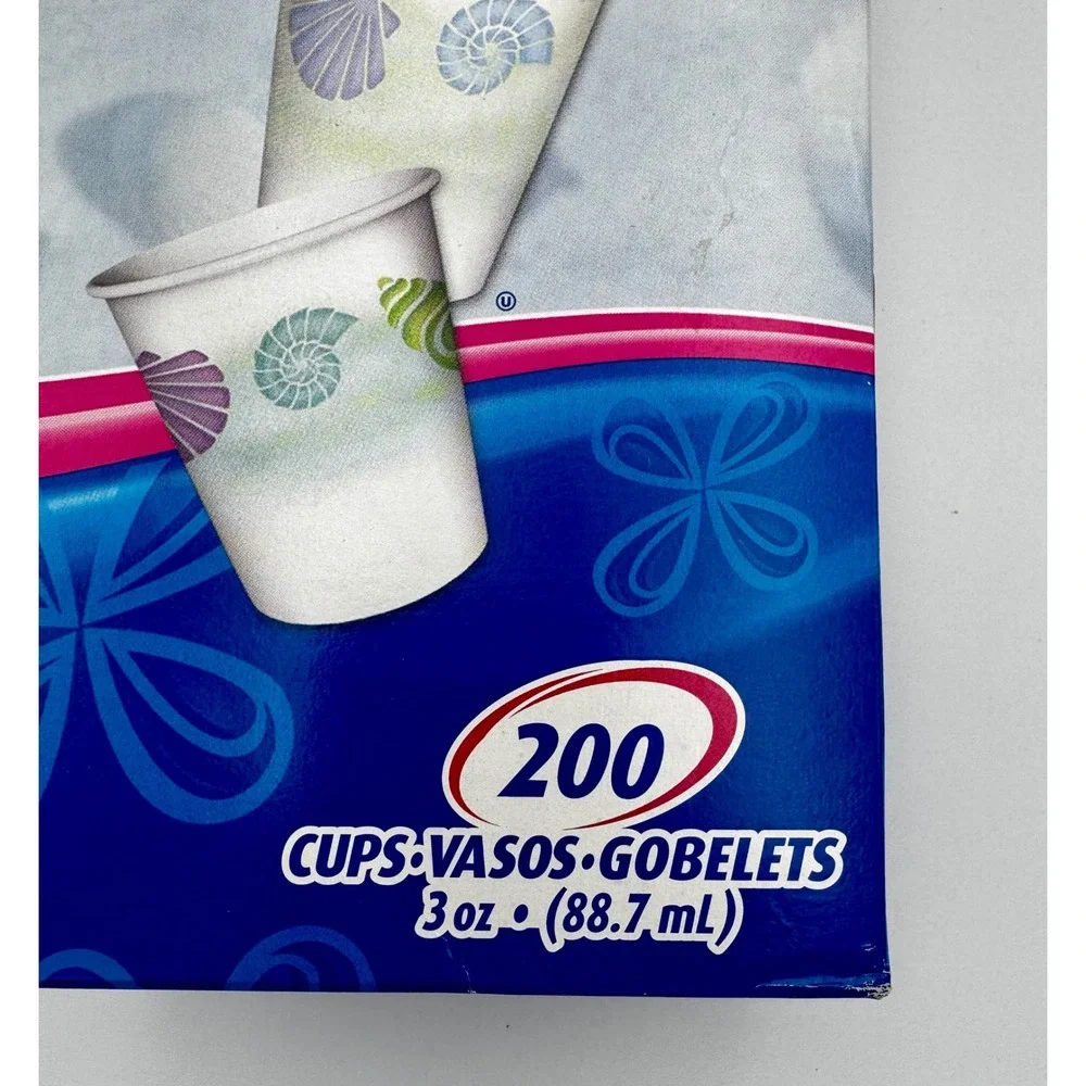 Vintage Dixie 3 oz Bathroom Cups Partial Pack 187/200 Seashell Ocean Theme Rare